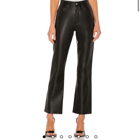 AGOLDE Recycled Leather Pant Relaxed Boot in Detox Black High Rise Sz 27 NEW